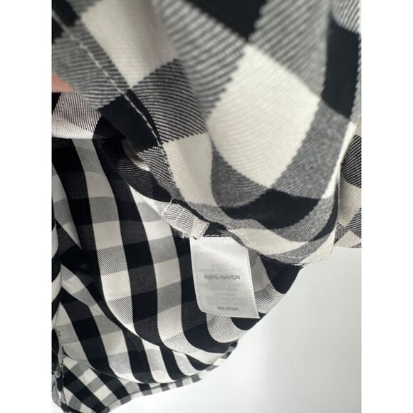J.Jill women's dress gingham plaid size medium roll tap Sleeve Tunic pockets - Picture 5 of 8